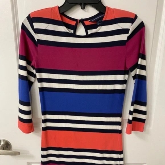 French Connection Women's Jag Stripe Mini Dress. Multicolor. Size 2. BodyCon. - Picture 5 of 12